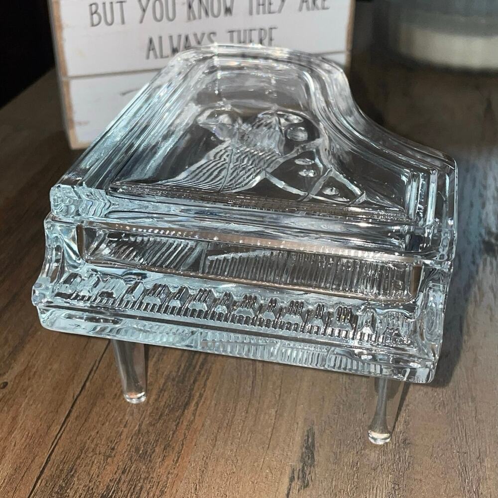 Cristal D' Arques France 24% Lead Crystal Grand Piano Trinket Jewelry Box